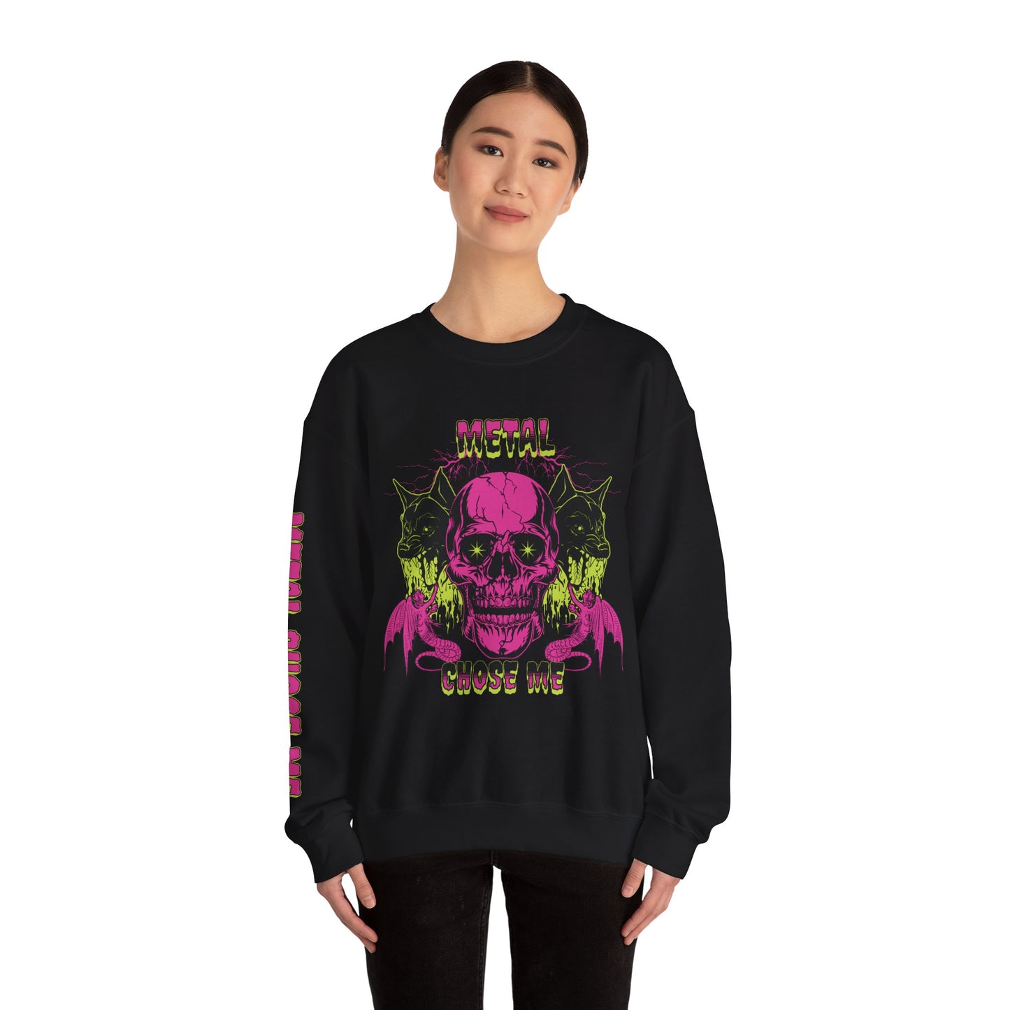 Metal Chose Me Skull & Hounds Crewneck Sweatshirt